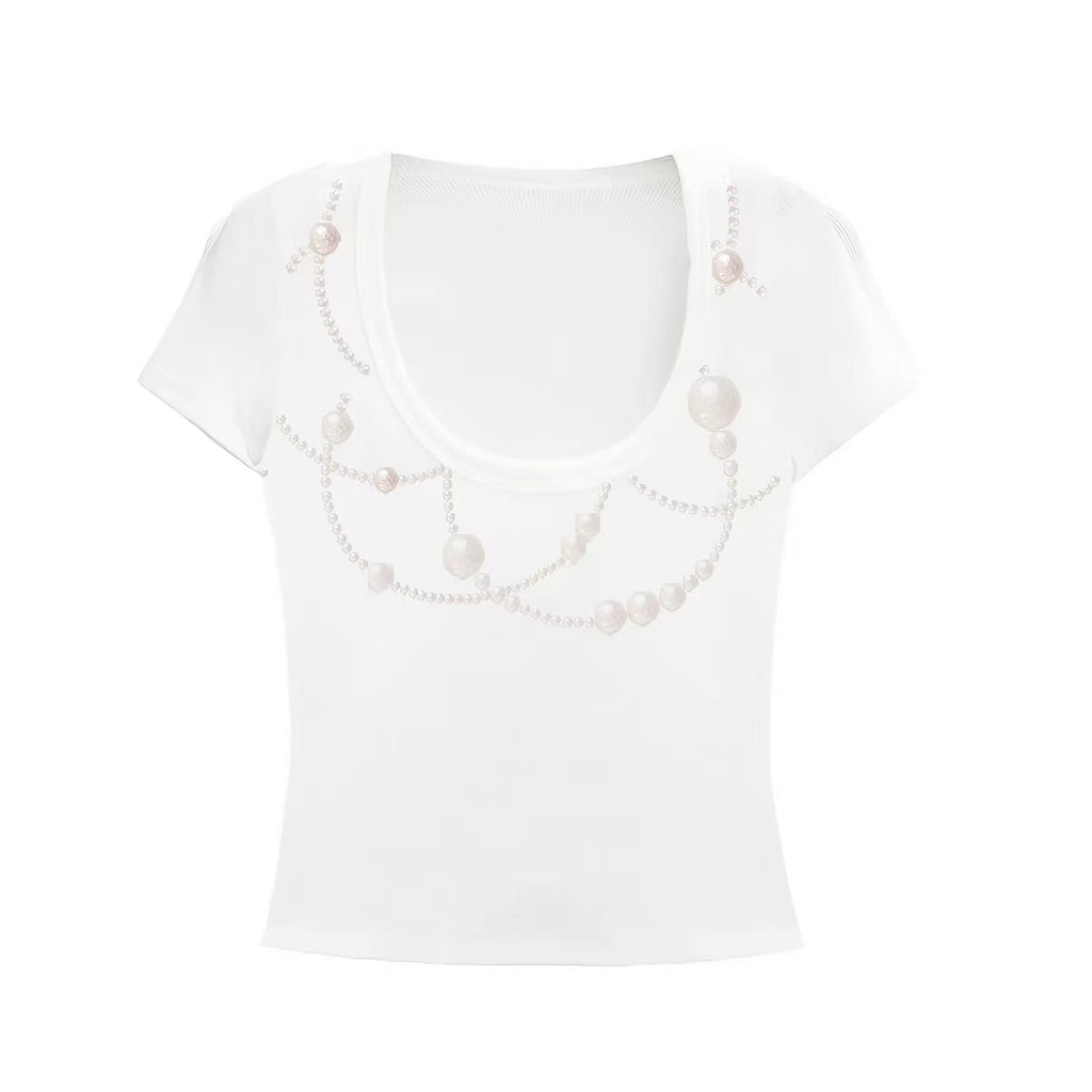 Birthday Poem — Pearl Flesh Baby Tee by Gao Lingling