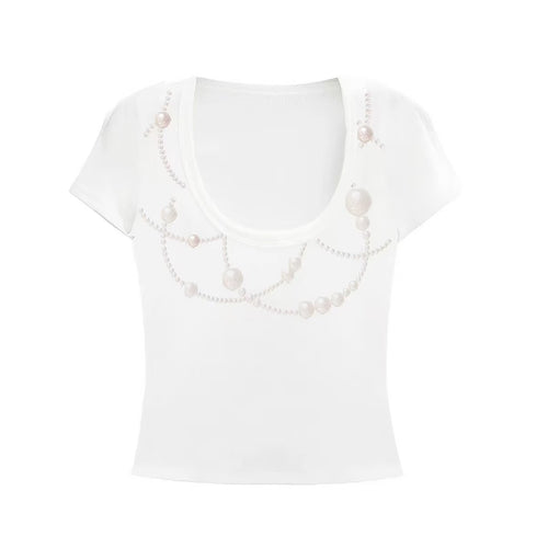Birthday Poem — Pearl Flesh Baby Tee by Gao Lingling
