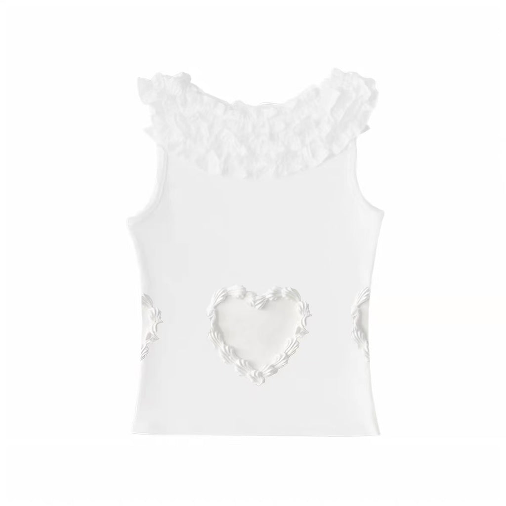 Birthday Poem — Cake Ruffle Tank Top by Gao Lingling