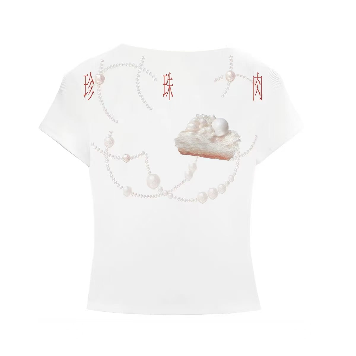 Birthday Poem — Pearl Flesh Baby Tee by Gao Lingling